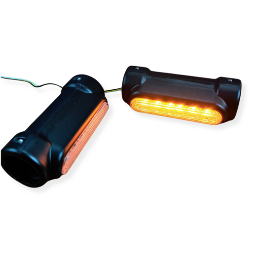 Leg Guard LED DRL Turn Signal Indicator Hazard Lights Crash Bar for Motorcycles β White