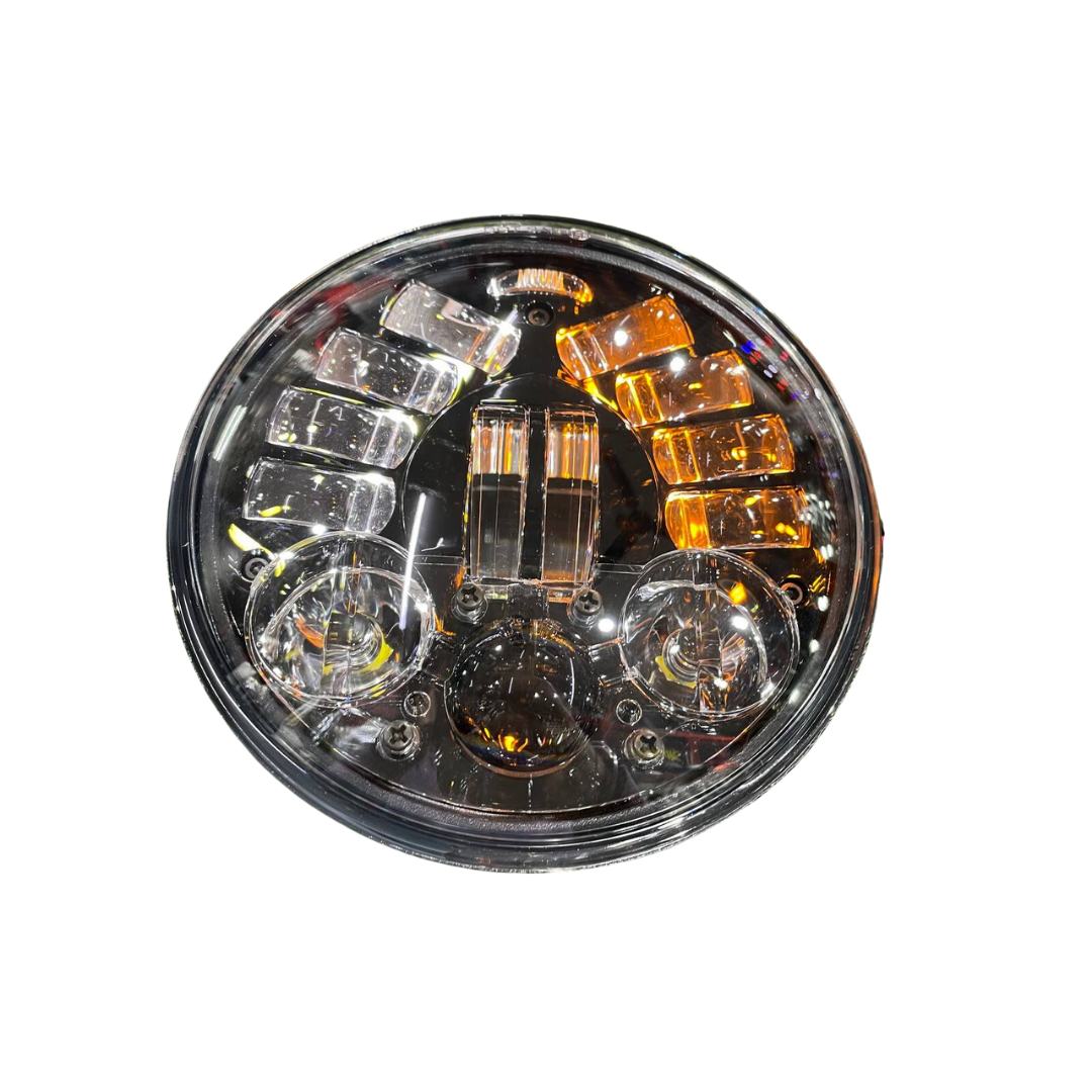 110 Watt Butterfly LED Headlight for Jawa 42 Bobber, Yezdi Roadster, Harley Davidson 750 Street, Harley Davidson 883 & Bajaj Avenger | Bright Illumination | Stylish Design