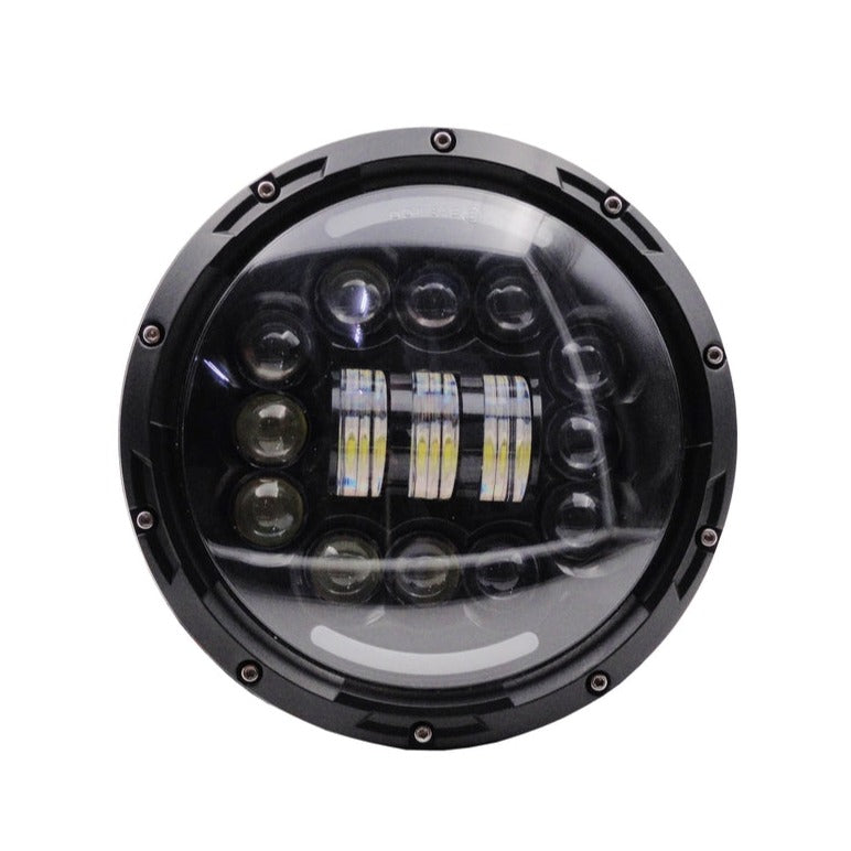 7" Inch 12 LED Cut DRL Headlight for All Royal Enfield Models
