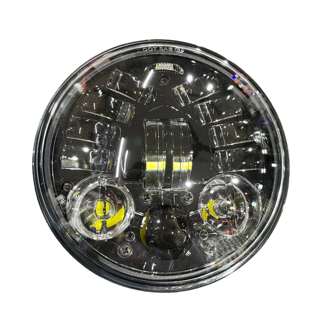 110 Watt Butterfly LED Headlight for Jawa 42 Bobber, Yezdi Roadster, Harley Davidson 750 Street, Harley Davidson 883 & Bajaj Avenger | Bright Illumination | Stylish Design