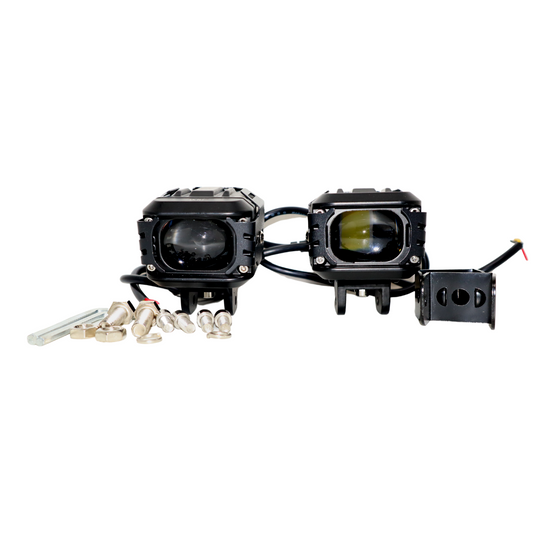 HJG 60 Watt Single LED Devil Lens Fog Light White/Yellow for All Motorcycles