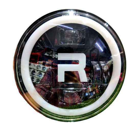 7" Inch New Design R logo  LED Headlight for All ROYAL ENFIELD Models
