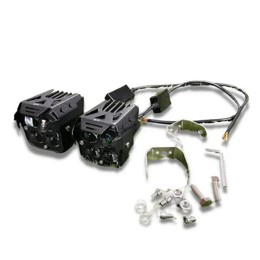 HJG 4X4 Original Devil Eye 120W Fog Light β Red, White, & Yellow LED Laser Spotlight for Bike/Car/Jeep (Pair)