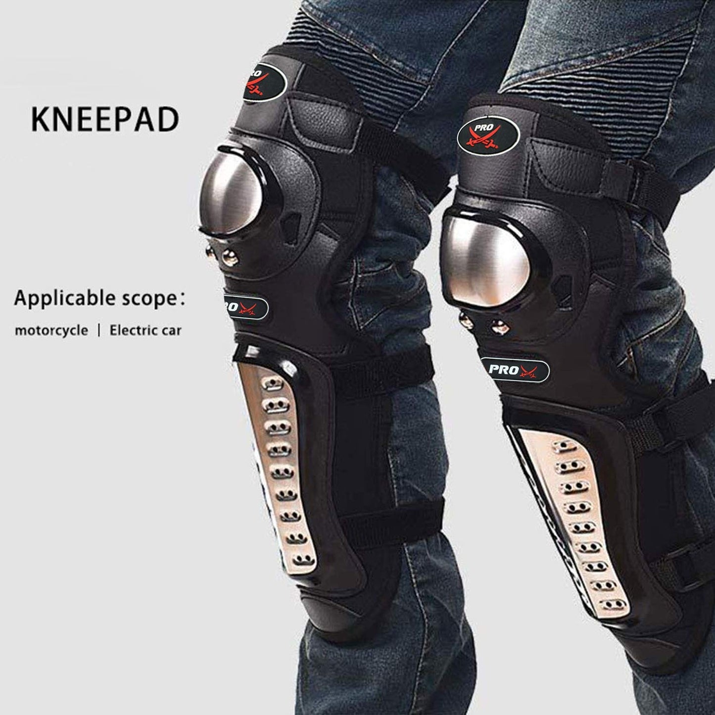 Probiker Pro-X Alloy Stainless Steel Knee Guard