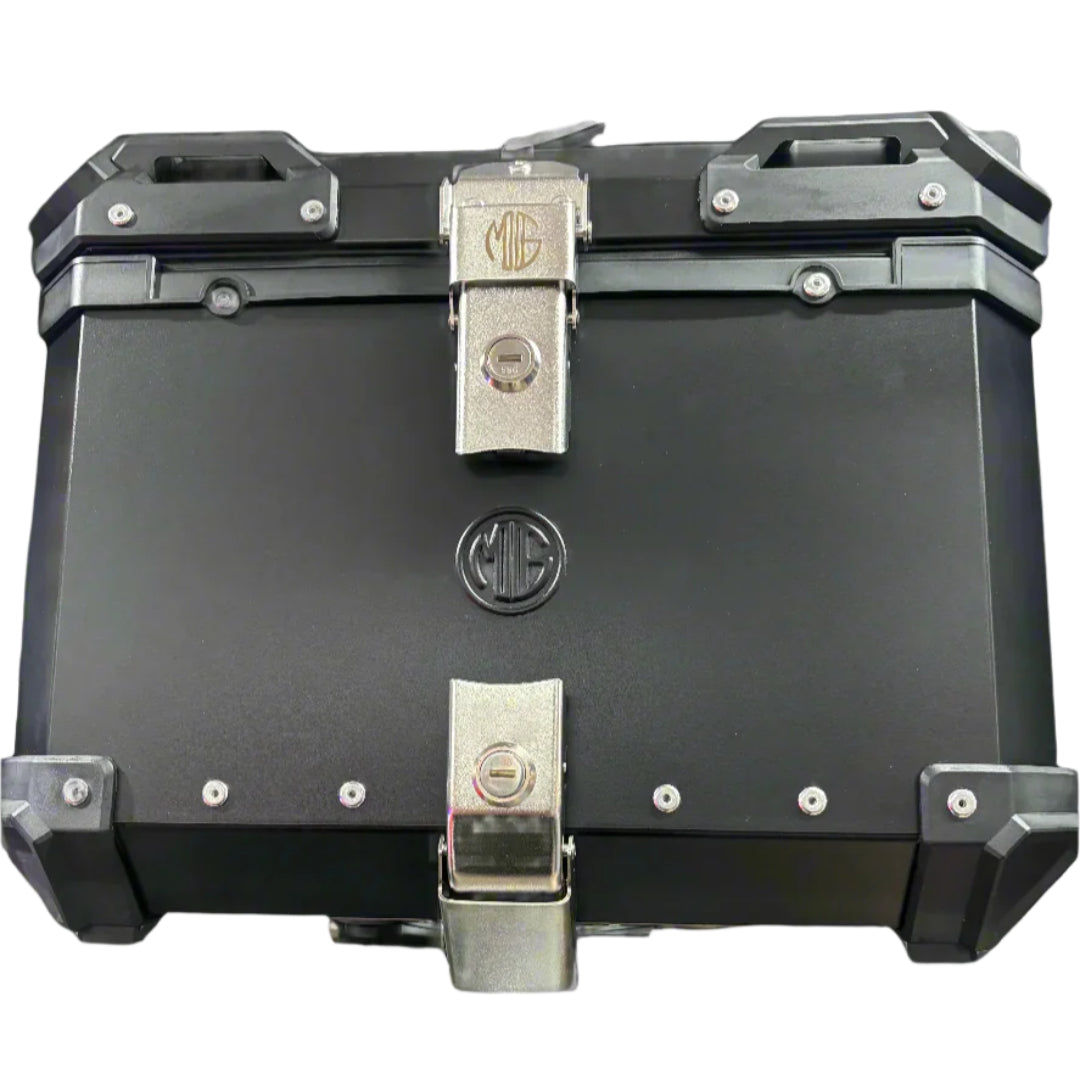 45L Aluminum Top Box – Moto Genius MG Black – Heavy-Duty Storage