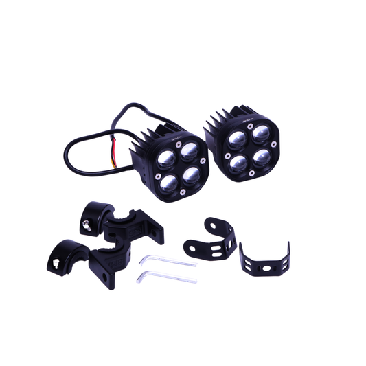 40 Watt HJG 4by4 lens Fog light/Auxillary light with Clamps for All Motorcycles