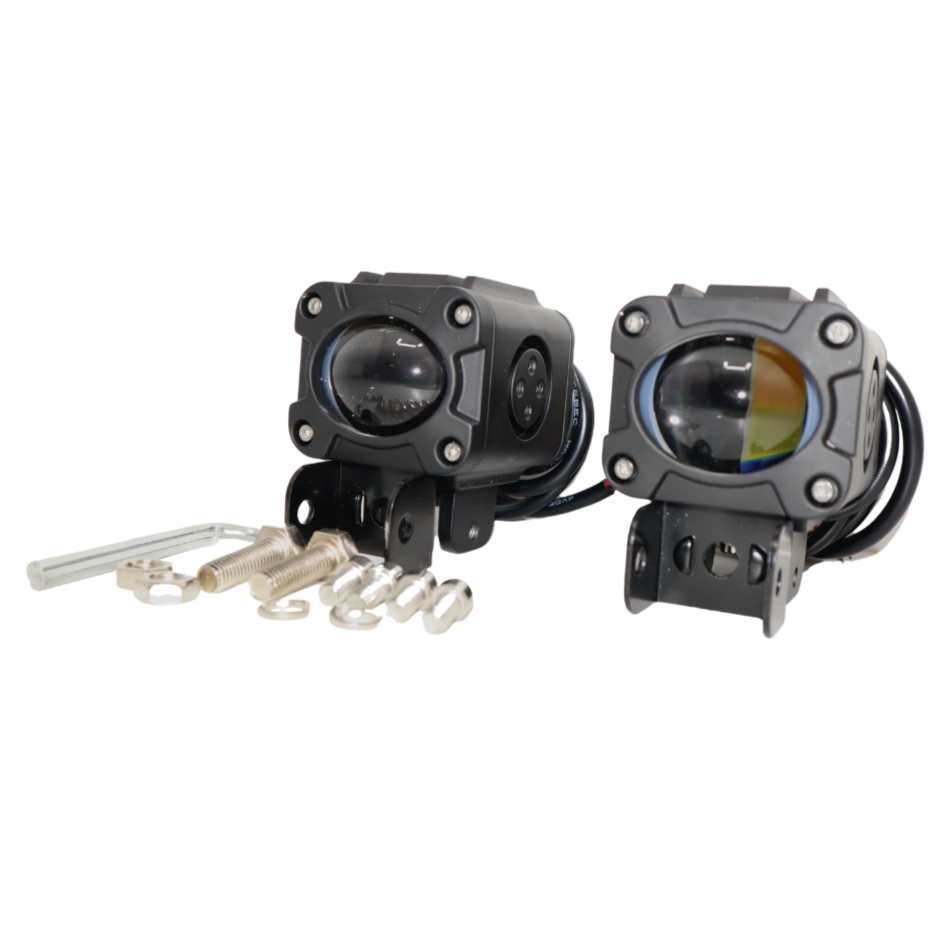 HJG-17 40 Watt Single LED Cree Lens Fog Light White/Yellow for All Motorcycles