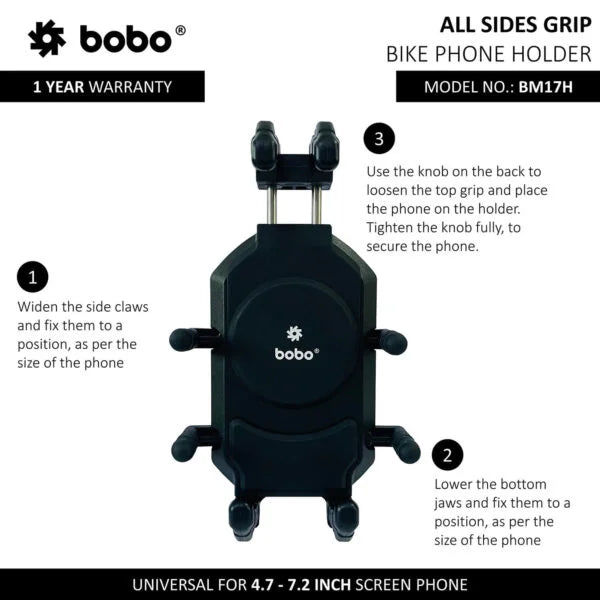 BOBO BM17 Anti-Vibration Bike & Cycle Phone Holder – Secure & Durable