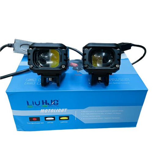 50W HJG Transformer Devil Fog Light – White/Yellow/Red Color Options with Clamps, Waterproof Light