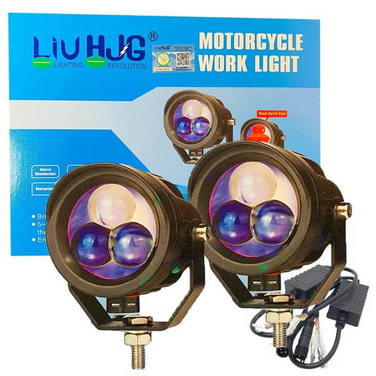 HJG 3 LED Projector Fog Light β 120W Ultra-Wide Dual Intensity for All Bikes & Cars