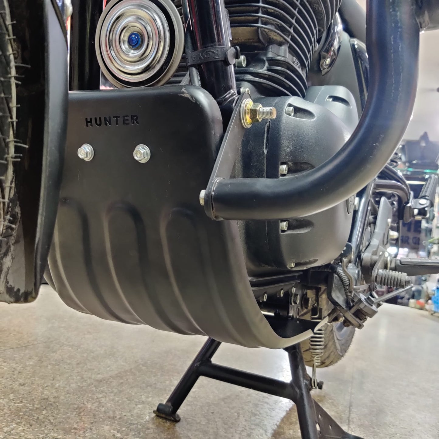 Heavy-Duty Mild Steel Bash Plate for Royal Enfield for Hunter 350