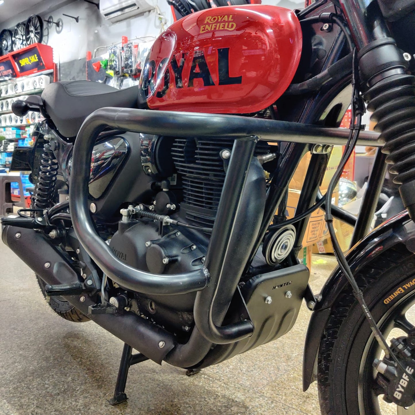 Heavy-Duty Mild Steel Bash Plate for Royal Enfield for Hunter 350