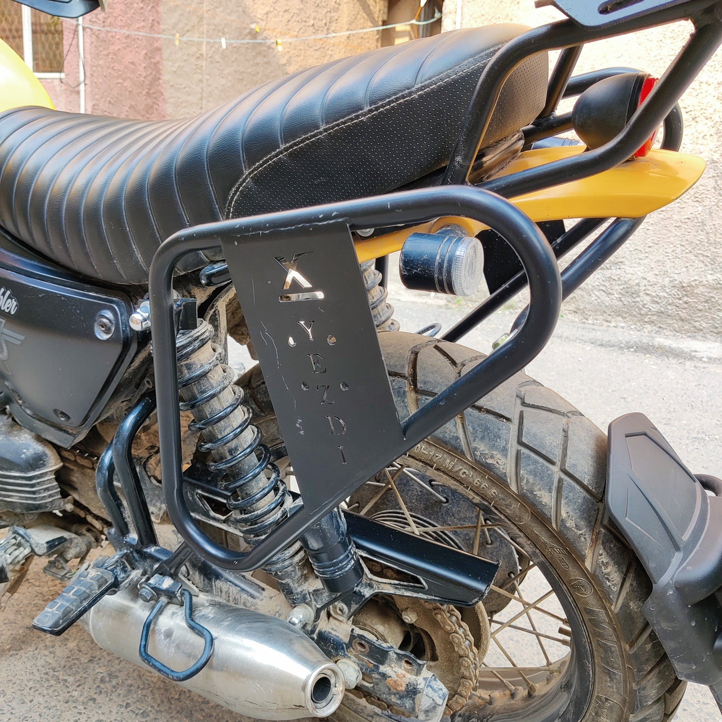 Premium Jerry Can Mount Saddle Stay for Yezdi Scrambler