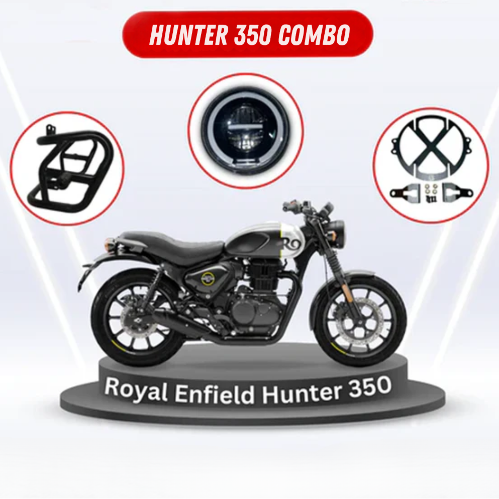 Royal Enfield Hunter 350 Crash Guard, Headlight & Grill Combo