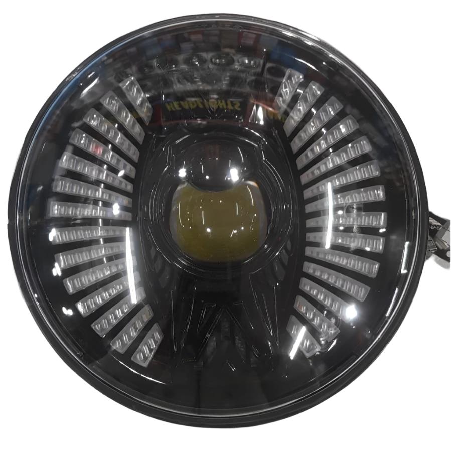 7" Inch HJG 110 Watt Projector Premium Headlight with DRL Wings