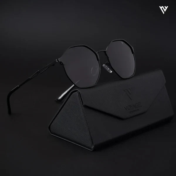 Black Polarized Geometric Sunglasses – Stylish & UV Protection | PMG4146