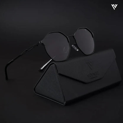 Black Polarized Geometric Sunglasses – Stylish & UV Protection | PMG4146