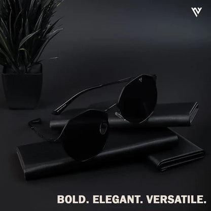 Black Polarized Geometric Sunglasses – Stylish & UV Protection | PMG4146