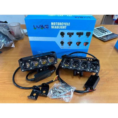 HJG Mega Drive 4-Lens Dual Color Yellow/White LED Fog Lights (Pair)