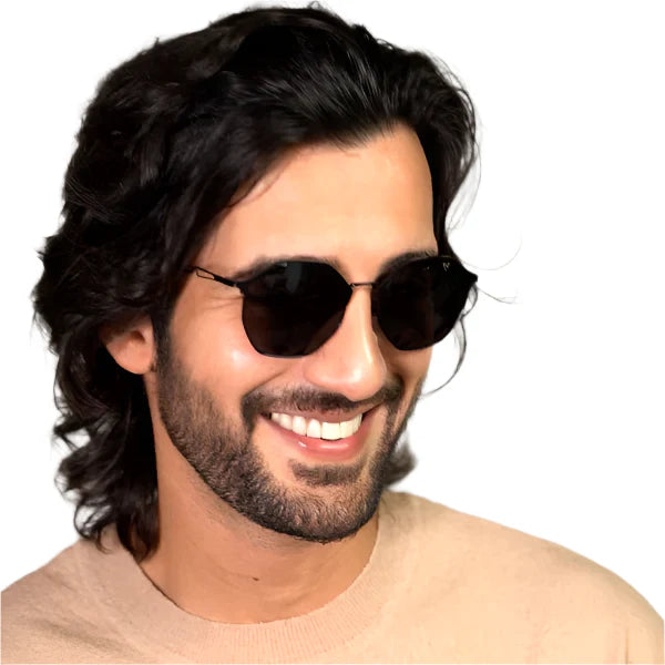 Black Polarized Geometric Sunglasses – Stylish & UV Protection | PMG4146