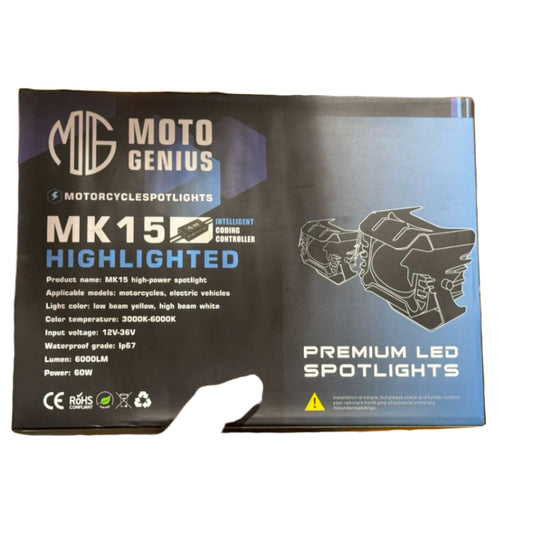 Moto Genius MK-15 60W Single LED Fog Light for Motorcycles