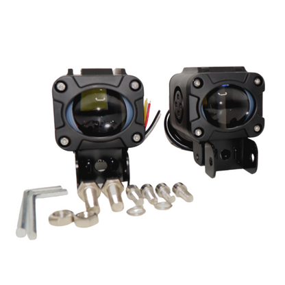 HJG-17 40 Watt  Single LED Cree Lens Fog Light White/Yellow for All Motorcycles