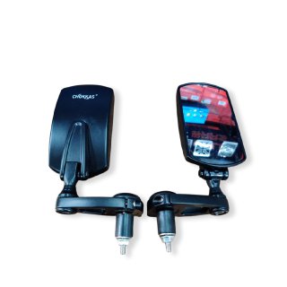 Chokkas CNC Rectangle Universal Bar End  Mirrors  for Motorcycle & Scooters, Universal Rearview Mirror-Foldable