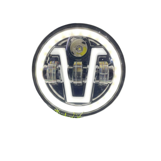 110 Watt V Shape Headlight for Jawa Bobber & Yezdi Roadster, Harley Davidson 750 Street, Harley Davidson 883  | Powerful Illumination | Stylish Design