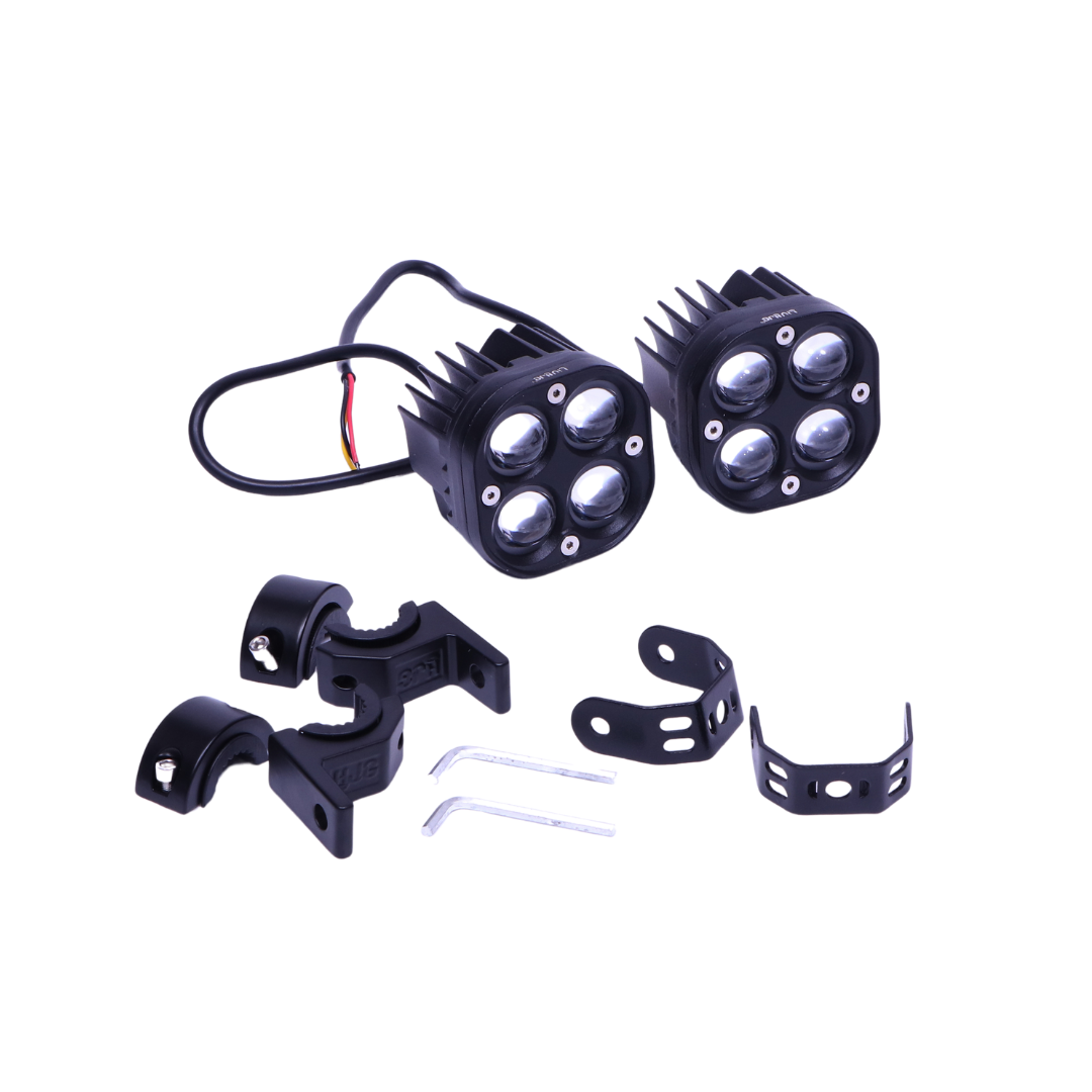 40 Watt  HJG 4by4 lens Fog light/Auxillary light with Clamps for All Motorcycles