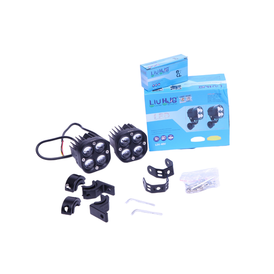 40 Watt  HJG 4by4 lens Fog light/Auxillary light with Clamps for All Motorcycles