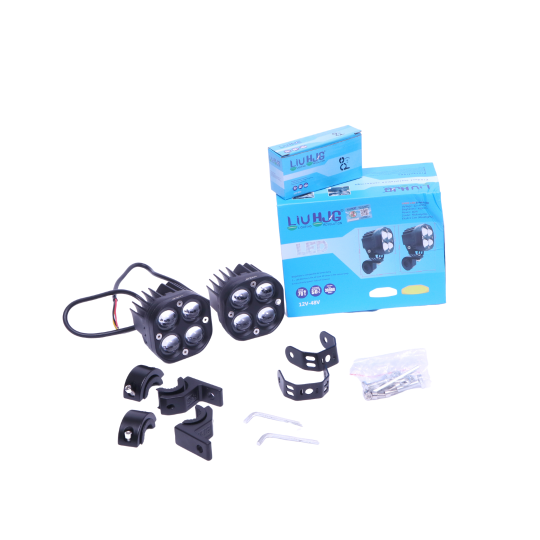 40 Watt  HJG 4by4 lens Fog light/Auxillary light with Clamps for All Motorcycles