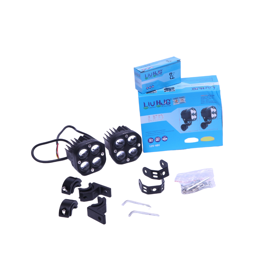 40 Watt  HJG 4by4 lens Fog light/Auxillary light with Clamps for All Motorcycles