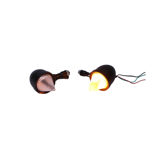 LED Indicator with Flames for All Motorcycles | Bi-Color Set of 4 | Stylish & Bright LED Turn Signals