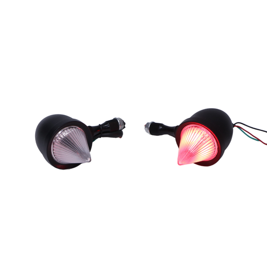 LED Indicator with Flames for All Motorcycles | Bi-Color Set of 4 | Stylish & Bright LED Turn Signals