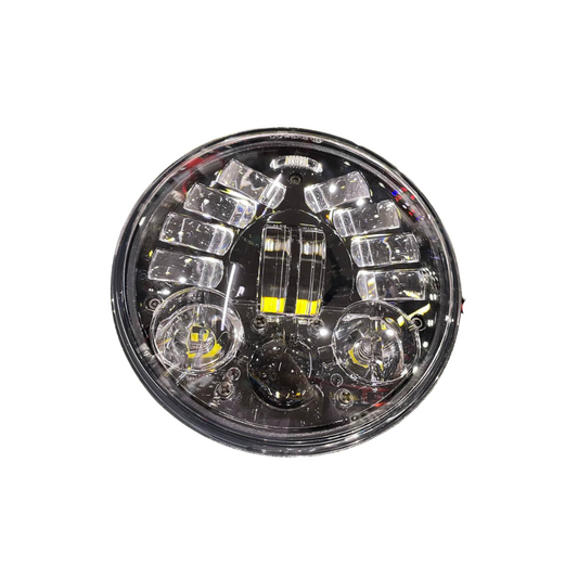 110 Watt Butterfly LED Headlight for Jawa 42 Bobber, Yezdi Roadster, Harley Davidson 750 Street, Harley Davidson 883  &  Bajaj Avenger | Bright Illumination | Stylish Design