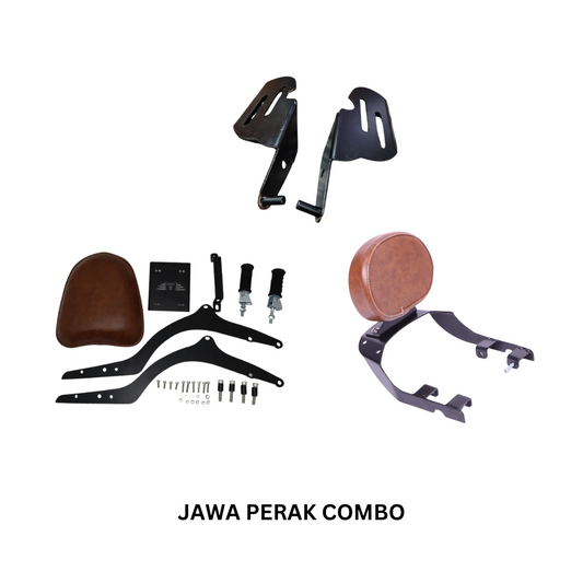 Jawa Perak Footrest, Backrest & Back Seat Combo | Stylish Comfort & Durable Design