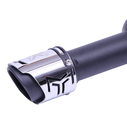 HK Indore Exhaust/Silencer for Royal Enfield Standard Reborn & Classic Reborn – Black, Durable Design (With Plate)
