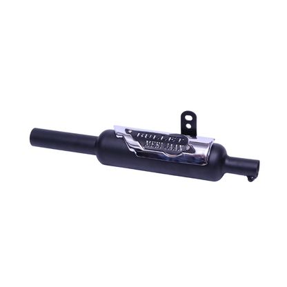 HK Indore Exhaust/Silencer for Royal Enfield Standard Reborn & Classic Reborn – Black, Durable Design (With Plate)