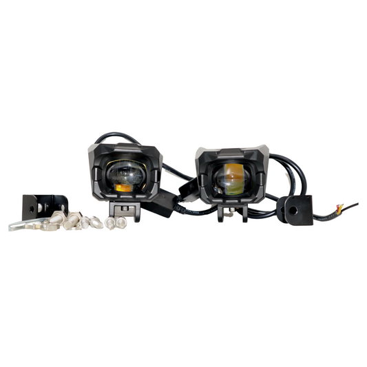 HJG 60 Watt Single LED Devil Lens  Fog Light White/Yellow for All Motorcycles