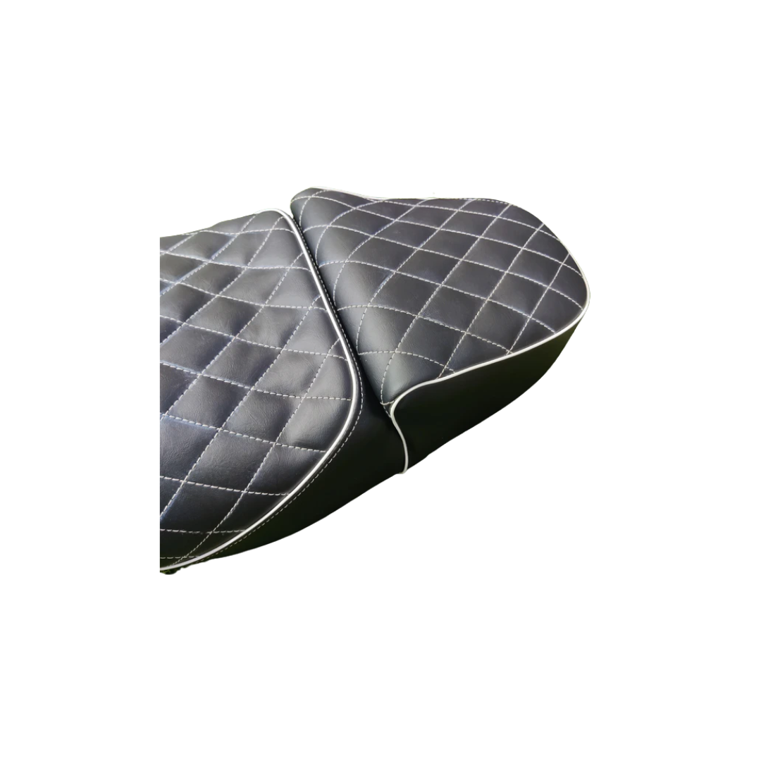 Quilted Seat with White Thread for Jawa 42, Jawa 42 2.1, Jawa Classic 300