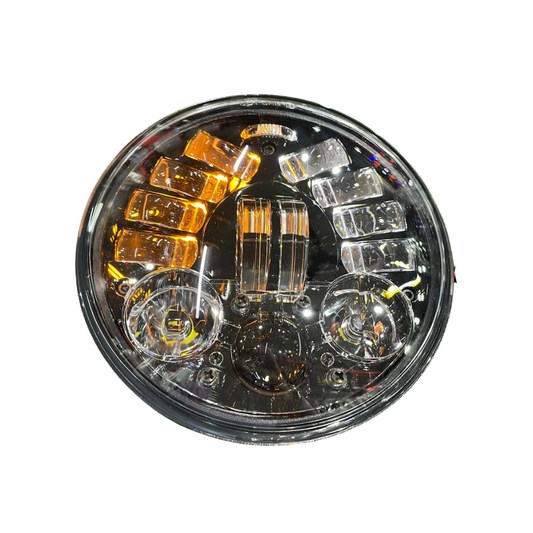 110 Watt Butterfly LED Headlight for Jawa 42 Bobber, Yezdi Roadster, Harley Davidson 750 Street, Harley Davidson 883  &  Bajaj Avenger | Bright Illumination | Stylish Design