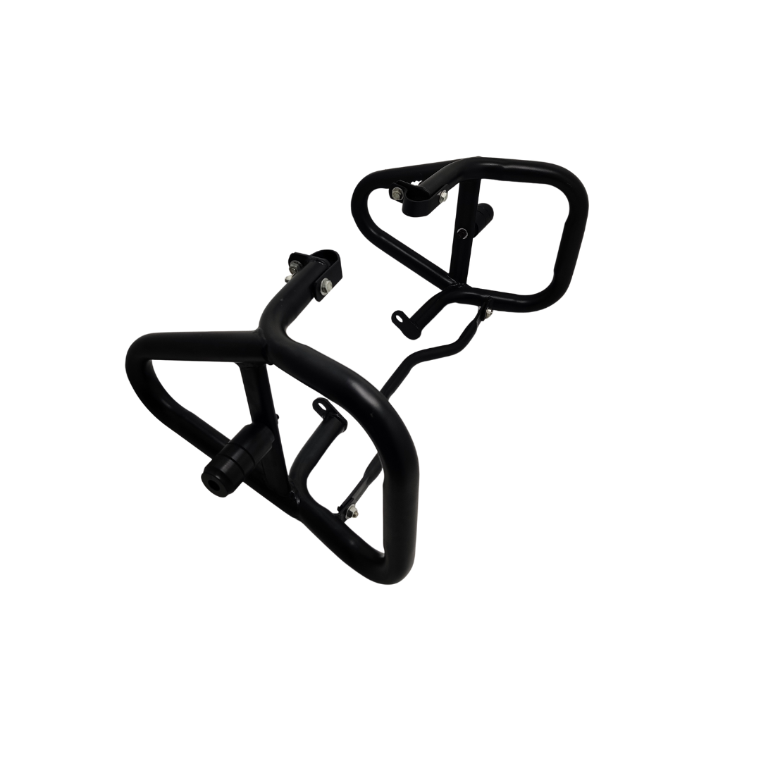 Cross Crash Guard with Delrin Sliders(Round) for Jawa 42, Jawa Perak, Yezdi Scrambler, Jawa classic, TVS Ronin
