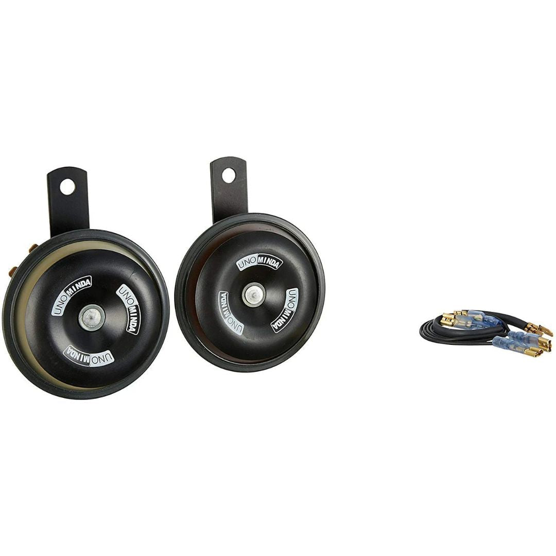 Minda D90 Black Horn for Motorcycles - Loud & Clear Sound