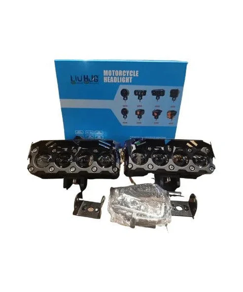 HJG Mega Drive 4-Lens Dual Color Yellow/White LED Fog Lights (Pair)