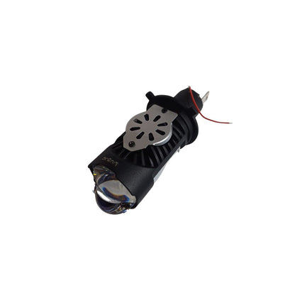 HJG Y6 Projector Lens H4 LED Bulb 50W – Hi/Lo Beam Projector Light Lamp with Fan for Motorcycle, 7000LM Conversion Kit (12V/24V)