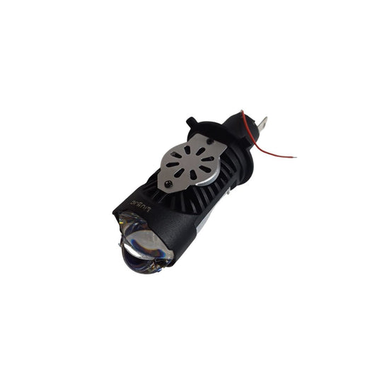 HJG Y6 Projector Lens H4 LED Bulb 50W – Hi/Lo Beam Projector Light Lamp with Fan for Motorcycle, 7000LM Conversion Kit (12V/24V)