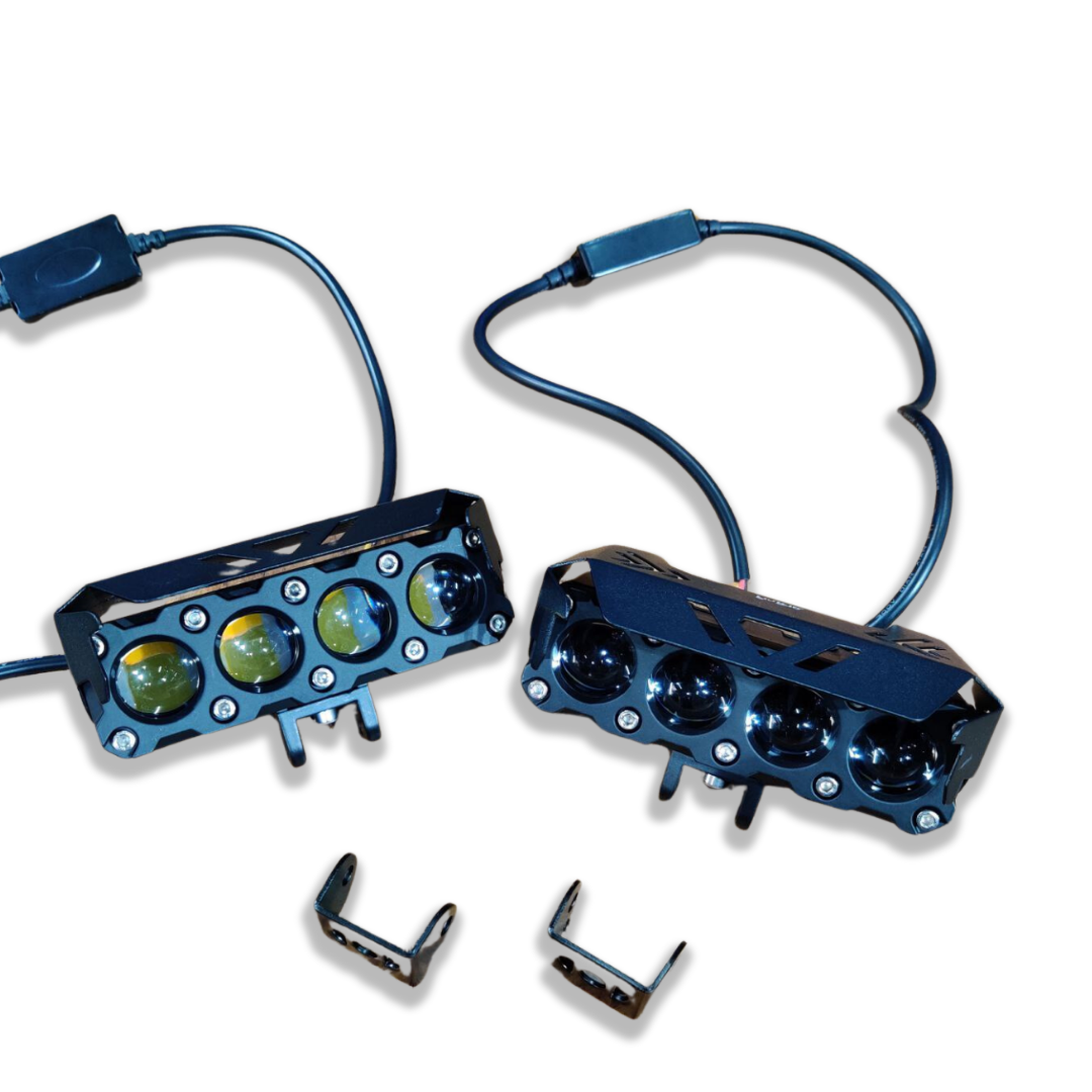 HJG Mega Drive 4-Lens Dual Color Yellow/White LED Fog Lights (Pair)