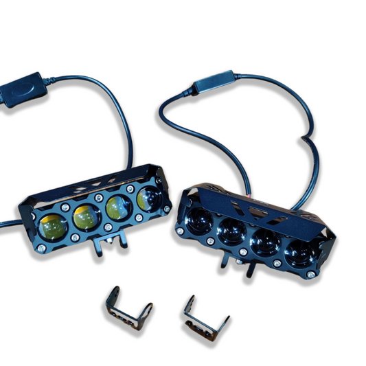 HJG Mega Drive 4-Lens Dual Color Yellow/White LED Fog Lights (Pair)