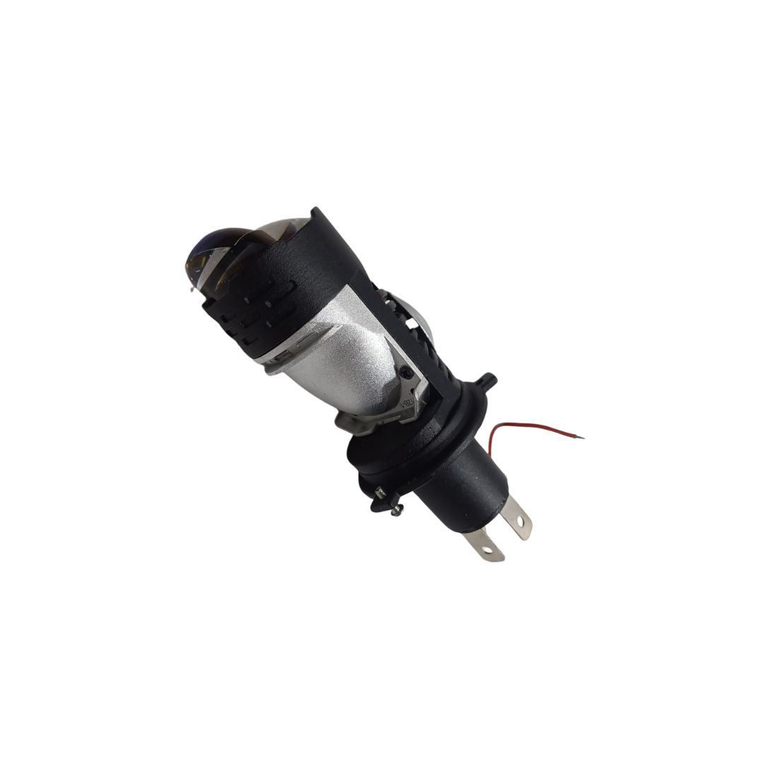 HJG Y6 Projector Lens H4 LED Bulb 50W – Hi/Lo Beam Projector Light Lamp with Fan for Motorcycle, 7000LM Conversion Kit (12V/24V)