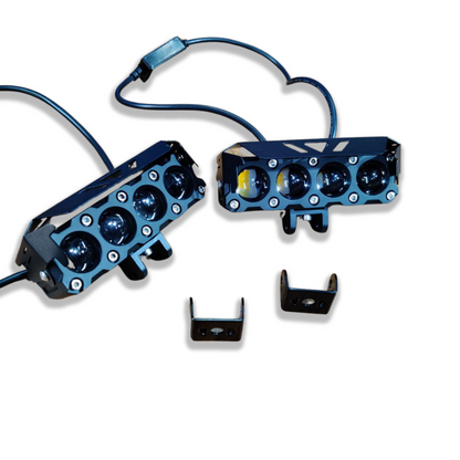HJG Mega Drive 4-Lens Dual Color Yellow/White LED Fog Lights (Pair)